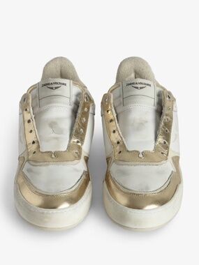 NIB | Zadig & Voltaire | Women's Low-Top Winged Slip On Sneakers with Gold Trim